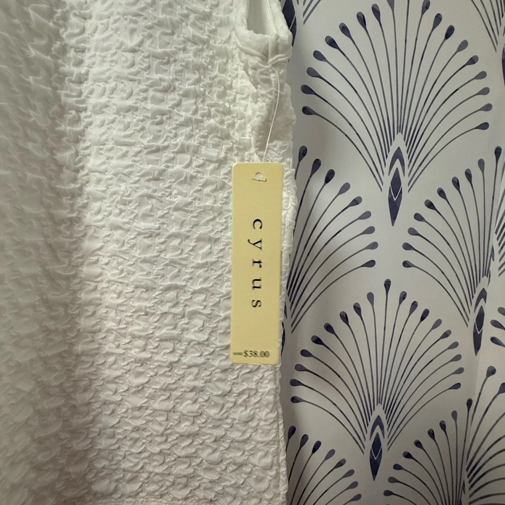 Cyrus White Ribbed Mandarin Collar Blouse - Picture 2 of 3